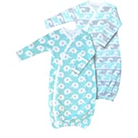 Los mejores  - Cambria Baby 100% Organic Mint Kimono Gowns. Side Snaps.Built in Mitts. 2 Pk. 0-3